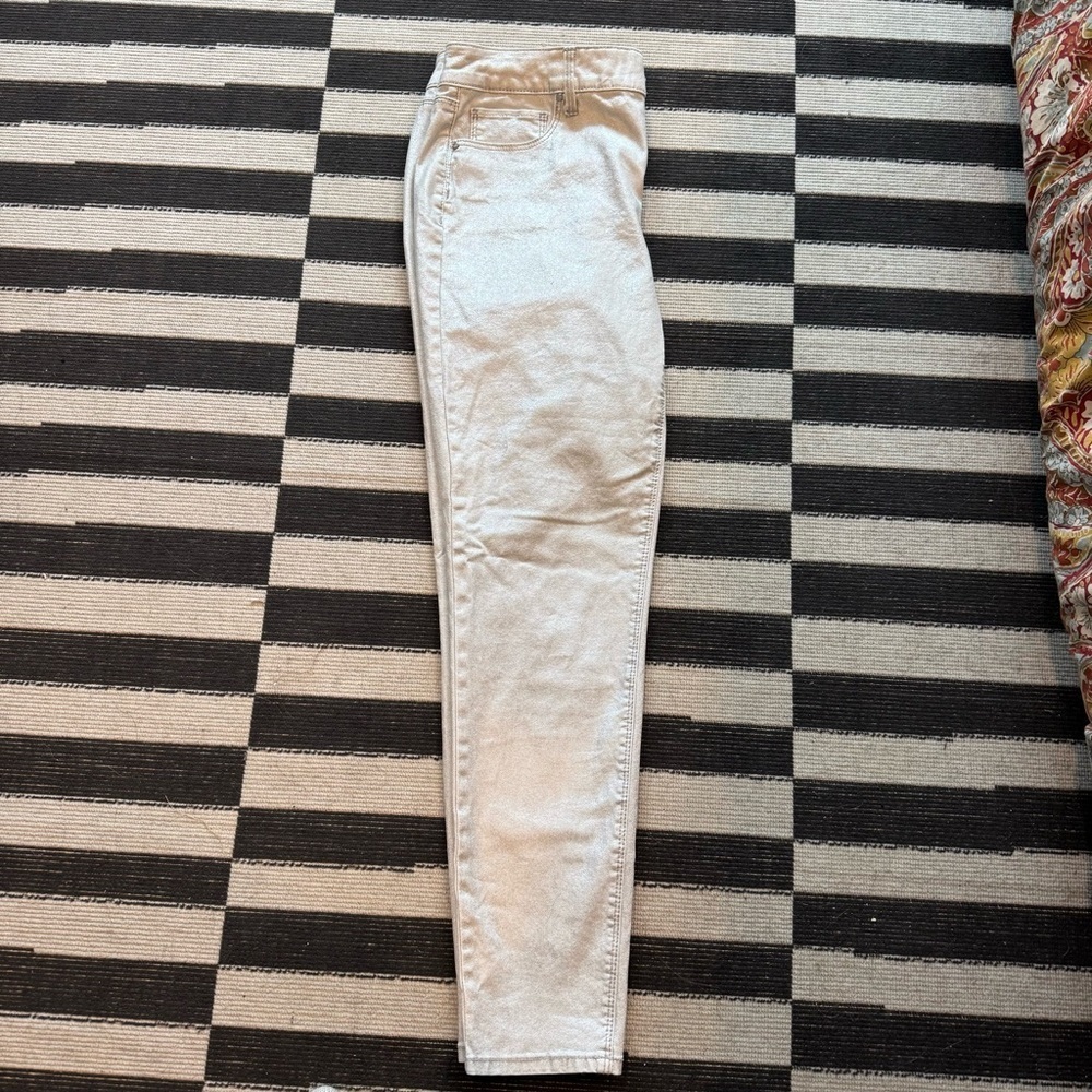 White House Black Market Silver Ankle Cropped Jeans